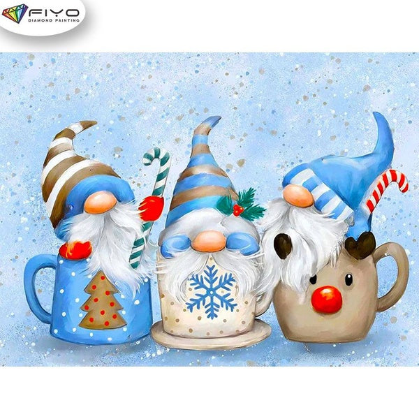 FIYO Dwarf in the Cup Diamond Painting Kits For Adults DIY 5D Diamond Mosaic Diamond Painting Home and Kitchen Fashion Canvas Pictures Wall Decoratio