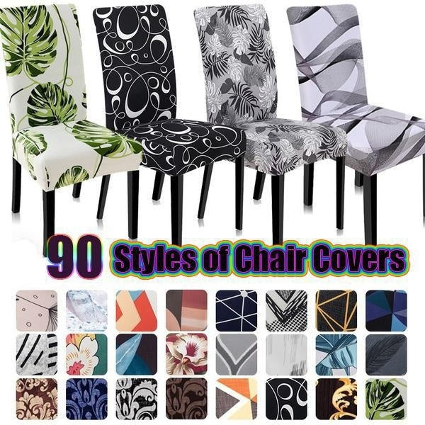 Multi-styles Available High Quality Printed Chair Cover(1 pc)Spandex Elastic Dining Chair Slipcover Removable Washable Chair Covers for Hotel Wedding