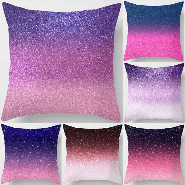 Pink mist printed square pillowcase, home decoration, car sofa cushion cover(45cm * 45cm)