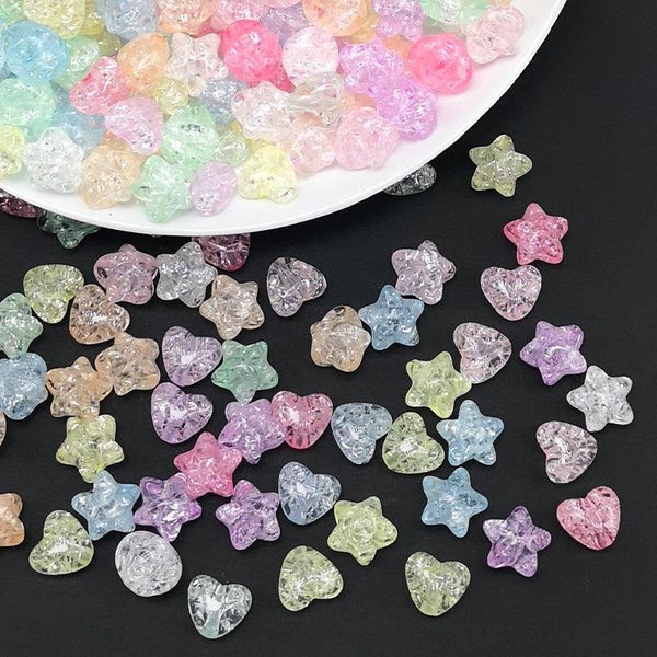8-11mm Acrylic Beads Star-Heart Shape Beads For Jewelry Making DIY Charms Accessories