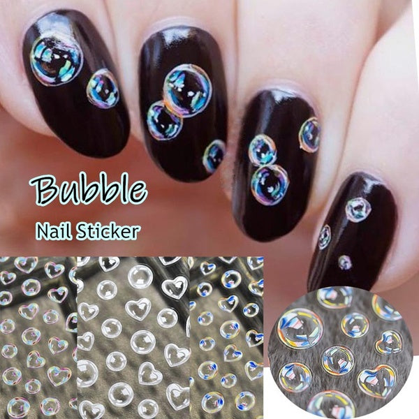 3pcs-1pc Lovely Cute Bubble 3D Nail Sticker