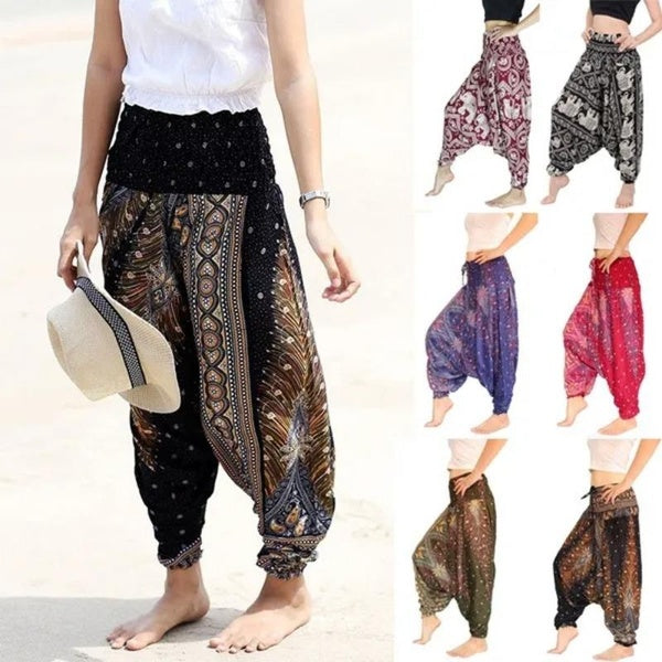 Pantalon de Yoga élégant imprimé pour femmes, respirant et confortable, sarouel sportif léger à entrejambe bas