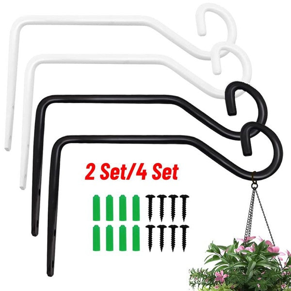 1 Set-2 Set-4 Set Wall Hook Hanging Plant Bracket, Wall Decorative Hanger Hooks for Indoor Outdoor Hanging Bird Feeders, Planters, Street Lights, Lan