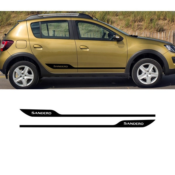 2pcs Side Stripes Decal Sticker Fit for For Renault Sandero Decoration Car Tuning Accessories jc-008