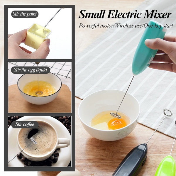 Mini Electric Mixer Multifunctional Stirrer Mixing Blending 5 Colors Fashionable Electric Hand-held Whisk Stir Coffee-paint-egg Liquid
