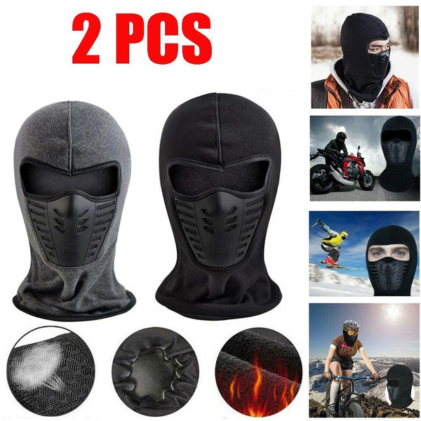 2 PCS Balaclava Ski Mask Cold Weather Full Face Mask With Breathable Air Vents Windproof For Men Women Winter Sports Running Skiing Snowboarding