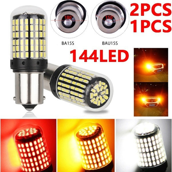 1-2PCS T20 7440 W21W LED Bulbs 3014 144smd Led CanBus No Error 1156 BA15S P21W BAU15S PY21W Led Lamp For Turn Signal Light Car Accessories