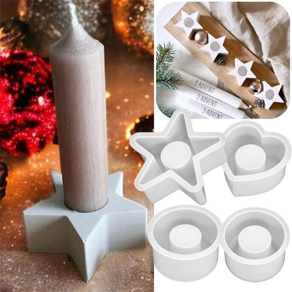 DIY Star Round Heart Shape Silicone Molds for Making Holders