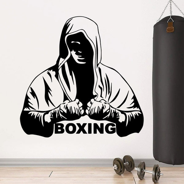 Boxing Wallpaper Vinyl Wall Sticker for Fitness Room Art Decals Gym Stickers Vinyl Mural for Boys Bedroom Decoration