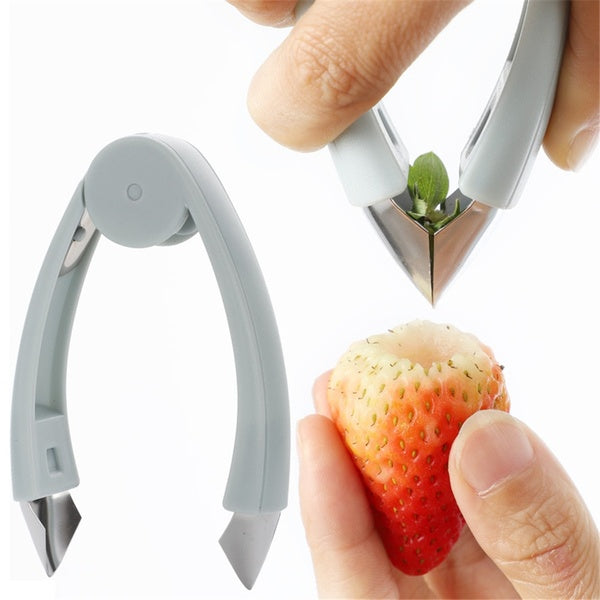 1 PC Couleur Aléatoire Multi-fonction Ananas Cutter Tomate Fruit Feuille Tige Remover Gadget Pince À Épiler Fraise Décortiquer Machine Trancheuse QA
