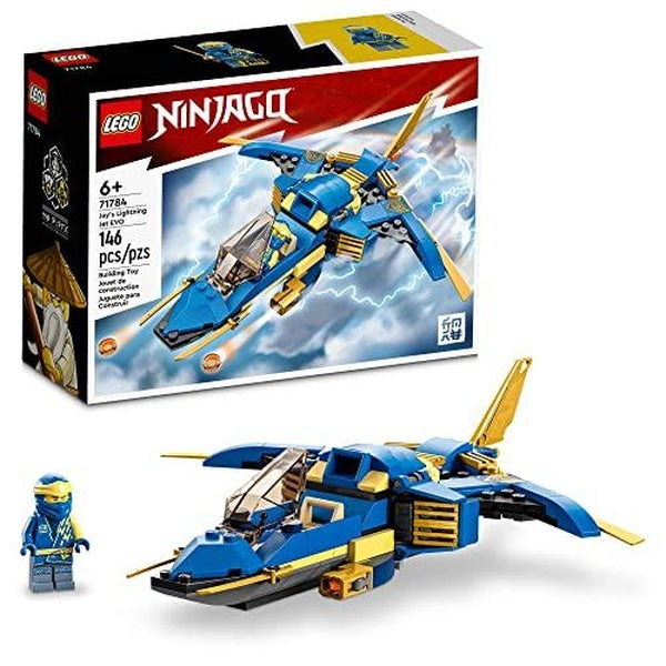 LEGO NINJAGO Jay's Lightning Jet EVO 71784, avion jouet évolutif, ensemble de construction d'avion Ninja