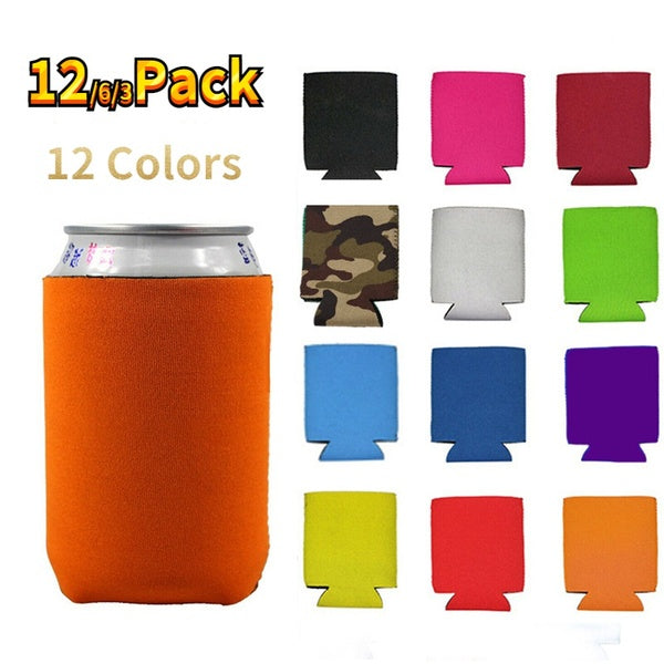 12-6-3pcs Neoprene Beer Coke Can Drink Bottle Sleeve Holder Insulator Cover