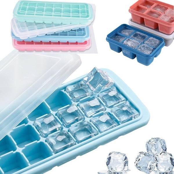 6-24-36 Grids Reusable Square Ice Cube Tray with Lid Mini Ice Tube Maker Mold for Freezer Ice Cream Party Whiskey Cocktail Cold Drink