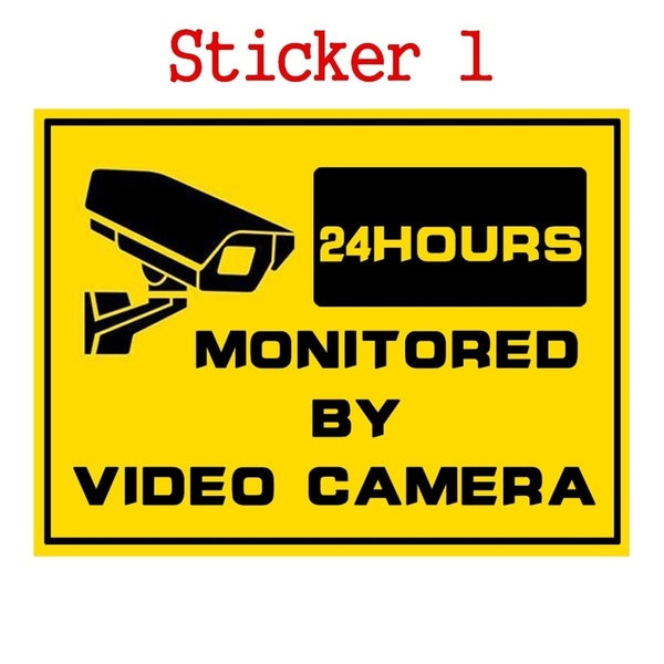 4pcs Security Warning Stickers 24 Hours Safety Alarm Warning Decal Signs Surveillance Camera Mark CCTV Alert Sign Stickers