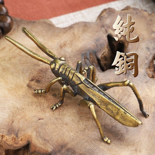 Characteristic copper locust ornaments pure copper bronze tea pet ornaments brass desk jewelry crafts