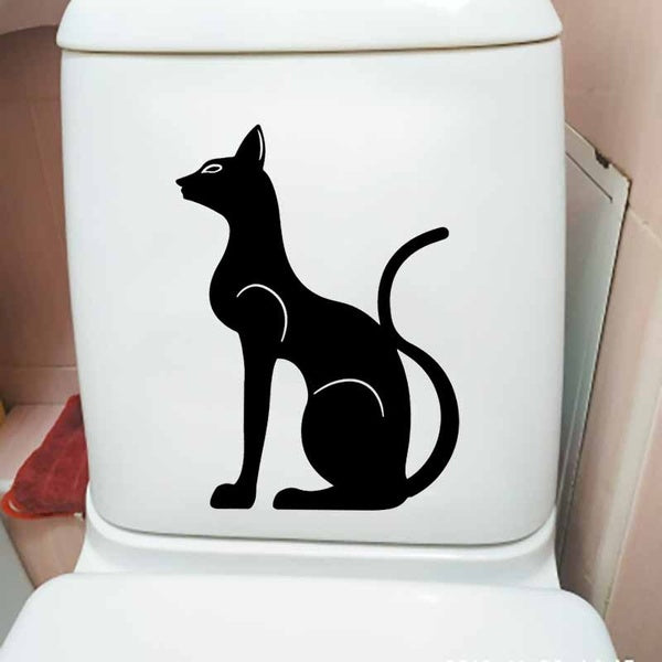 17.8X24CM Egyptian Cat Ancient Egypt Magic Animal Toilet Stickers Mural Wall Decal