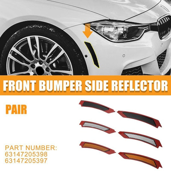 Pair Front Bumper Reflector Side Marker 63147205398 63147205397 for BMW 3 Series E90 E91 LCI 2009-2011 Replace Amber Color Reflector Black-White-Yell