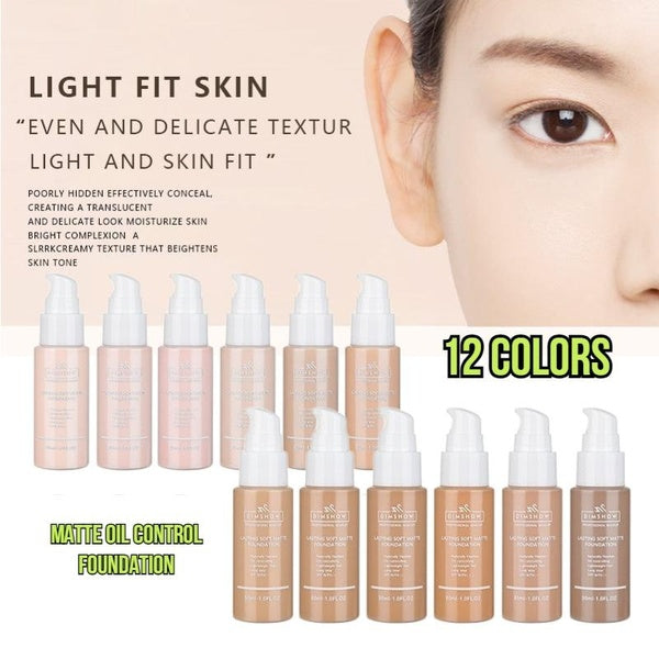 DIMSHOW Matte Oil-control Concealer Foundation for Flawless Coverage，Full Coverage Waterproof Concealer Foundation for All Skin Types