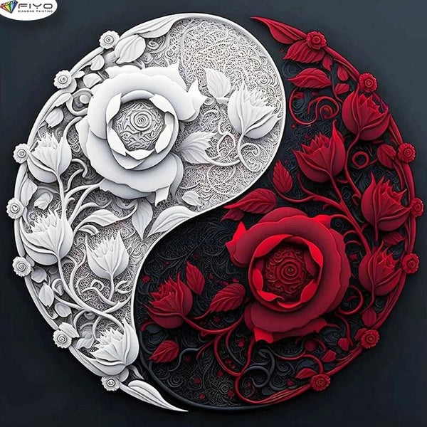 Flower 5D Diamond Painting Kits Full Drill Crystal Embroidery Pictures Arts Craft for Home Wall Decor(Full Round 25x25-30x30-40x40-50x50cm)(Full Squa