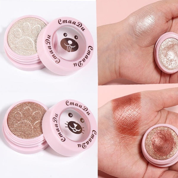 CmaaDU 2Pcs-Sets 2 Color Holiday-Exclusive Baked Powder High Shine Eye Shadow Palette Makeup Brilliant Sparkly Finish Eyeshadow Cosmetic