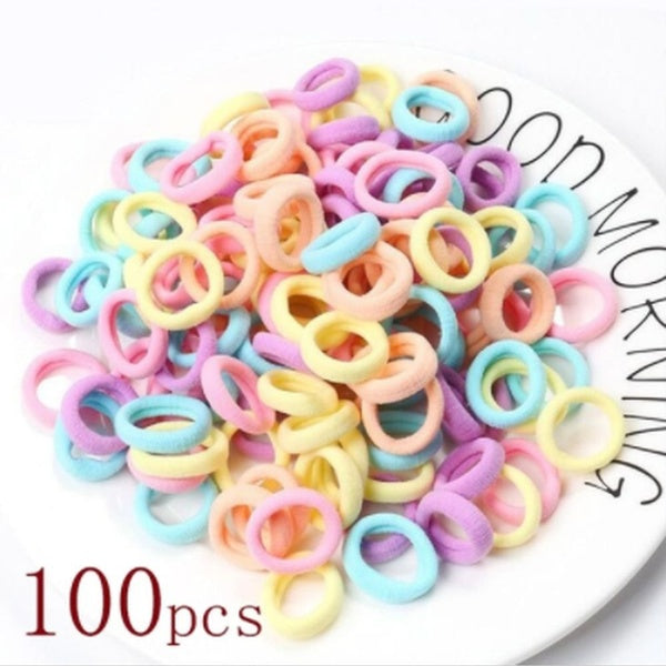 100 Pcs-Lot Girls Hair Accessories Rubber Bands Candy Color The Ponytail Holder Elastic Hair Bands Headwear