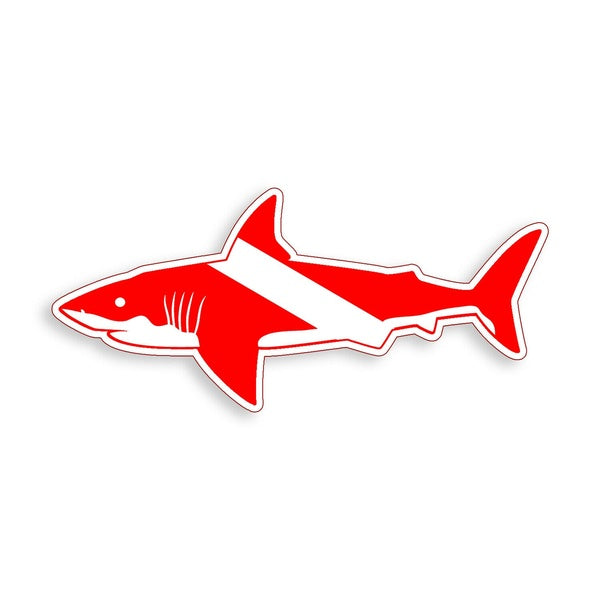 15cm(wide) Diver Down Shark Sticker Scuba Dive Flag Laptop Car Decal