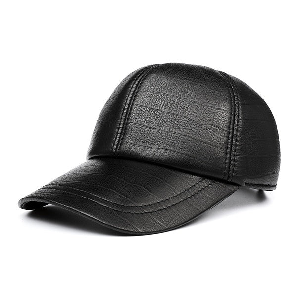 men genuine leather sheepskin 56-59 cm adjustable baseball caps
