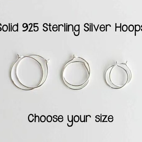 Tiny Hoop Earrings Solid 925 Sterling Silver Hoop Silver Loops Silver Hoop Earrings One PAIR (2 Hoops)