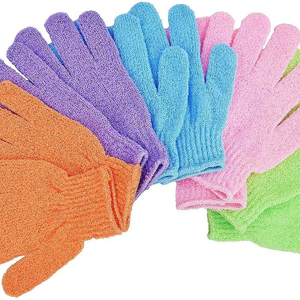 Bath Gloves 5 Pairs Exfoliating Gloves Natural Mitts Gloves for Men and Women Use Shower Gloves Body Spa Makes Skin Soft and Healthy