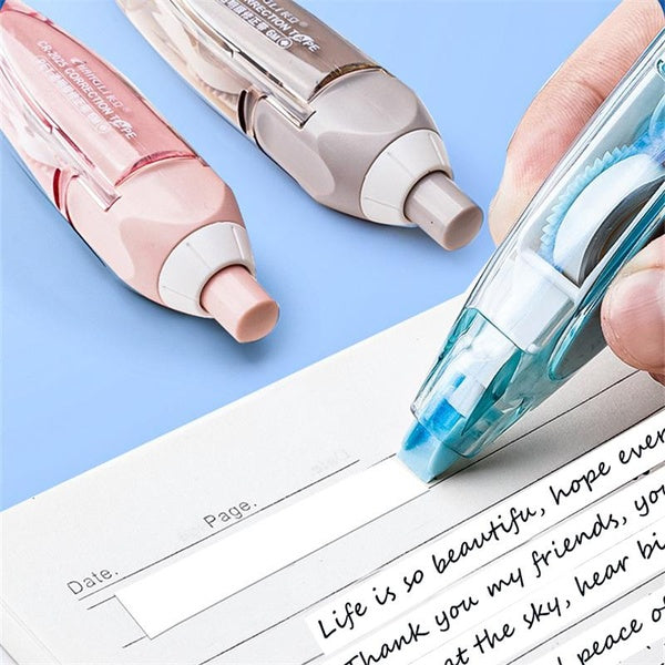 Retractable White Out Correction Tape, White Out Tape with Pen Shape Dispenser Applicator for School Office, Easy to Refill and Use, 1pcs - 6pcs