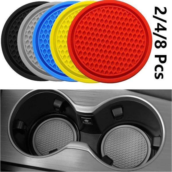 Fashion 2-4-8 PCS Car Cup Coaster Universal Non-Slip Cup Holders Embedded in Ornaments Coaster Interior Car Accessories