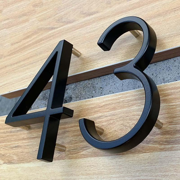 5 Inches Black House Numbers Letters Outdoor Address Sign Plates For Yard Floating Metal Door Number Doorplates Modern Mailbox Signs
