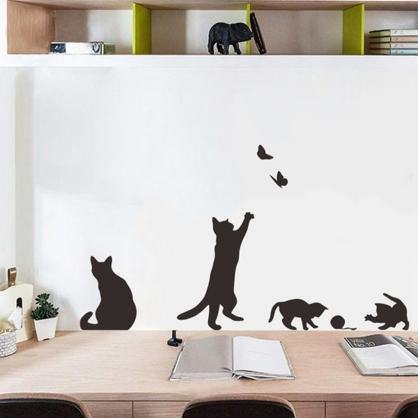 22x57cm Creative Removable Cute Cat Butterfly Wall Stickers Wall Decals for Living Room Kids Room Bedroom Decoration Home Decor-30