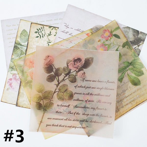 8 feuilles - sac autocollants en papier vélin fond Vintage pour scrapbooking heureux planificateur - fabrication de cartes - projet de journalisation