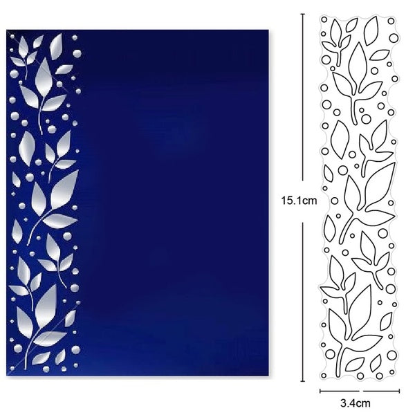 Leaf Branches Strip Border Metal Cutting Dies Stencil Dies for DIY Scrapbooking Dies Decorative Embossing Dies Paper Card Making