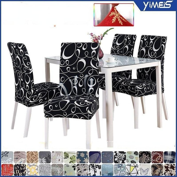 Geometric Dining Chair Cover Spandex Elastic Chair Slipcover Case Stretch Chair Covers for Wedding Hotel Banquet Dining Room