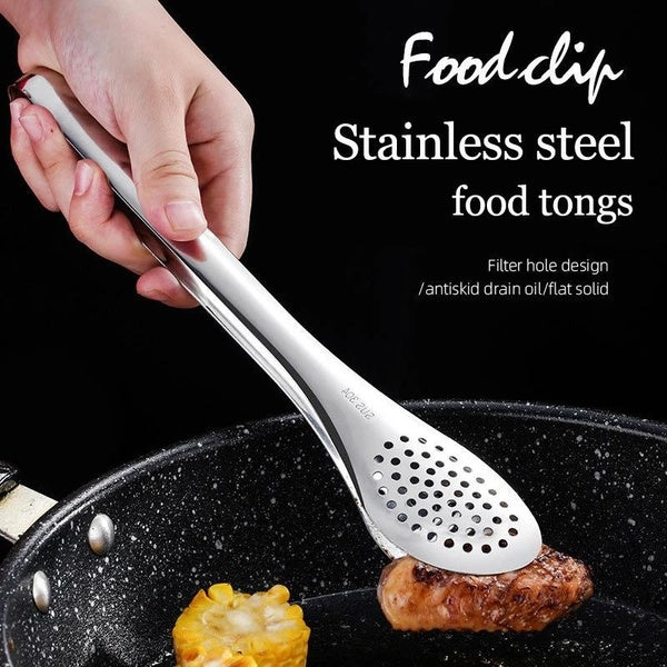 1PC Kitchen tongs kitchen utensils BBQ Food Clip kitchen Chief Tongs Stainless Steel Portable for Picnic Barbecue Cooking OK 1327