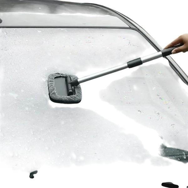 Windshield Cleaner -Microfiber Car Window Cleaning Tool WithExtendable Handle And Washable Reusable Cloth Pad Head AutoInterior Exterior Glass Wiper