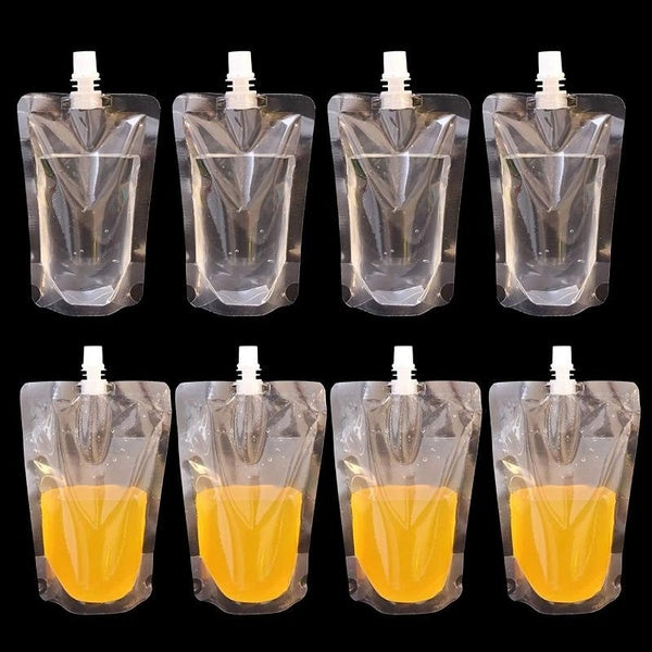 10pcs Concealable And Reusable Liquor Pouches flask Stand up Spout Beverage Packaging Bags Fruit Milk Juice Bag
