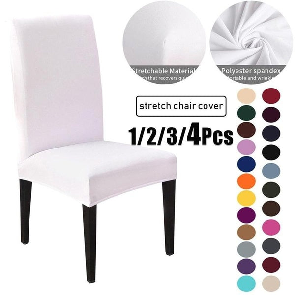 Pack of 1-2-3-4Pcs Plain Chair Cover Spandex Elastic Removable Stretch High Back for Armless Chairs Wedding Hotel Banquet Home Supplies