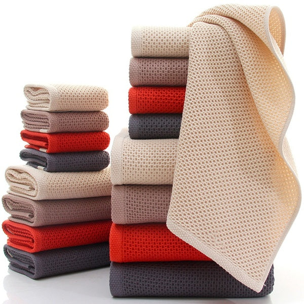 8PCS Waffle 100% Cotton Cellular Dish Cloth, Heat-insulation Super-Absorbent Tableware Household Cleaning Towel Set Kitchen Tools Gadget Cosina Rag