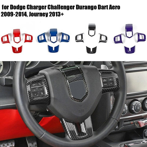For Dodge Charger Challenger Durango Dart Aero 2009-2014, Journey 2013+ Steering Wheel Cover Trim Decor Kit