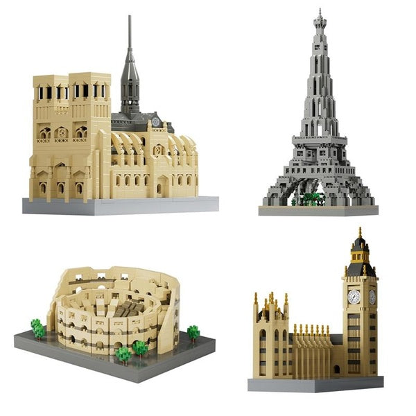 New Famous Urban Buildings Model Block Brick Educational Assembly Toy Children Boy Gift