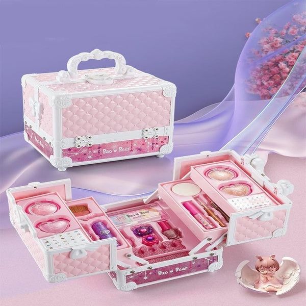 New Cosmetic Box for Girls - Glittery Princess Makeup Set with Handbag and Accessories