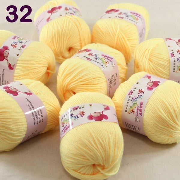 Sale lot 8 Skein x50g Cashmere Silk Wool Children Hand Knitting Crochet Yarn Rowan Cashmere Crocheting & Knitting Yarns Chunky Fashion Lemon 32 Profe