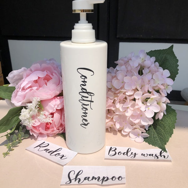 4 pieces 500ml Shampoo Bottle Decal bathroom storage Conditioner Body Wash bottle Stickers