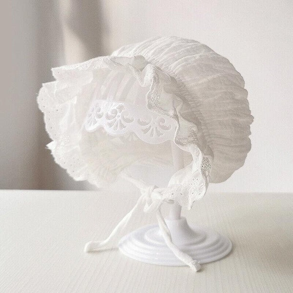 Soft Baby Cotton Bonnet Infant Toddlers Girls Princess Lace Ruffle Hat Summer