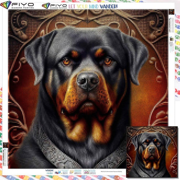 FIYO DIY 5D Dog Diamond Painting Full Drill with Number Kits Home and Kitchen Fashion Mosaic Diamond Painting Canvas Wall Decoration Gift Crafts for
