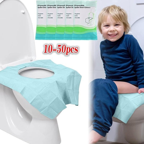 Toilet Seat Covers Disposable - 10-50pcs - Waterproof, Ideal for Kids and Adults - Extra Large, Individually Wrapped for Travel, Toddlers Potty Train