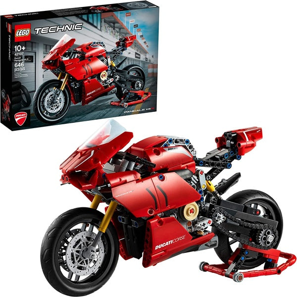 LEGO Technic Ducati Panigale V4 R 42107 Motorcycle Toy Building Kit, Build A Model Motorcycle, Featuring Gearbox and Suspension, New 2020 (646 Pieces